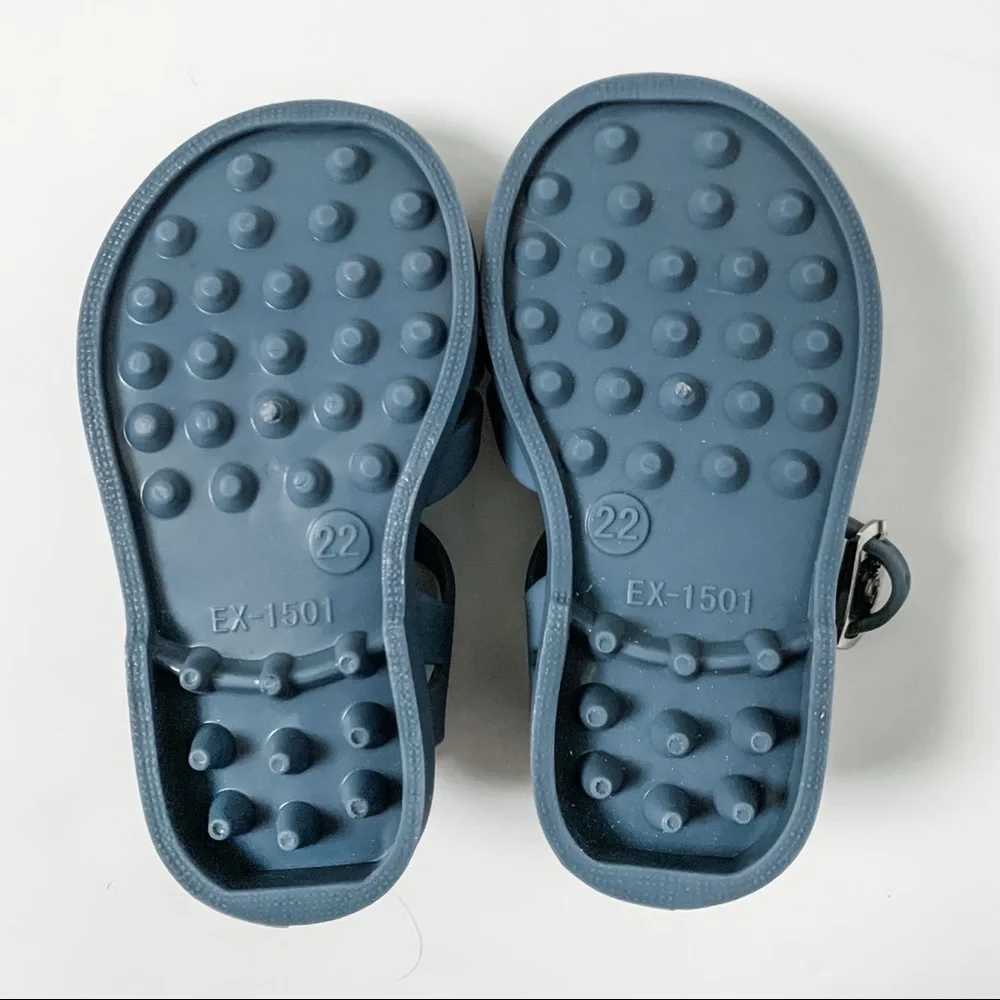 Kids Blue Jelly Fisherman Sandals
